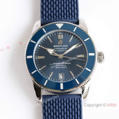 GF Swiss Replica Breitling Superocean Heritage II B20 Blue Dial Mesh-styled Rubber Strap